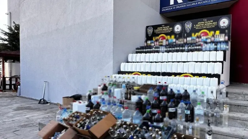 Adana'da kaçak içki operasyonu: Yüzlerce litre ele geçirildi! 16 gözaltı