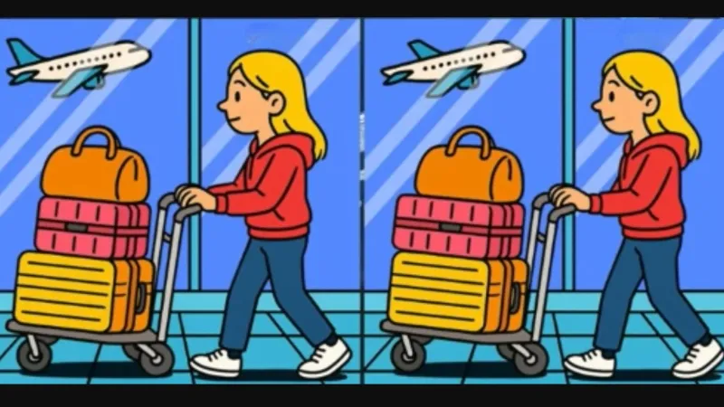 Havalimanında valiz taşıyan iki kadın arasındaki 3 farkı sadece yüksek IQ'su olanlar 12 saniyede buluyor
