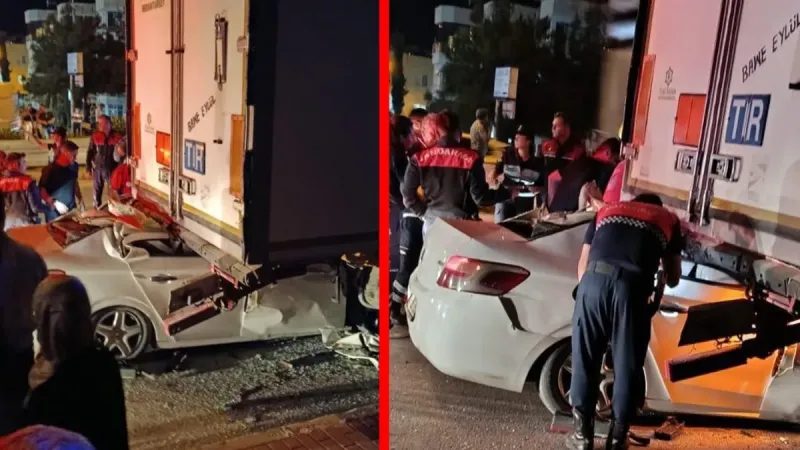 Feci Kaza: Otomobil TIR'a Çarptı! 2 Can Kaybı