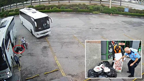Otobüste Şok Baskın! Çöp Poşetinden 300 Kilo Et Çıktı!