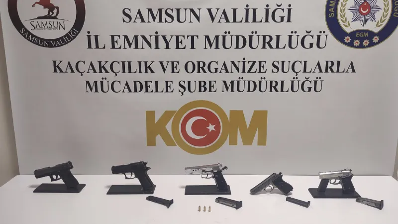 Samsun'da kurusıkı tabancayı silaha dönüştüren 2 kişiye gözaltı