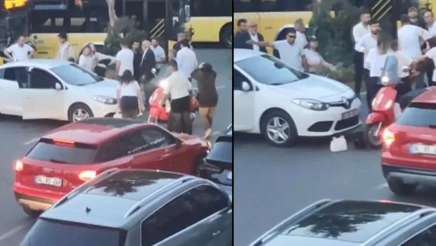 Sarıyer'de Park Yeri Dehşeti! Kadınlar Saç Saça Kavga Etti!